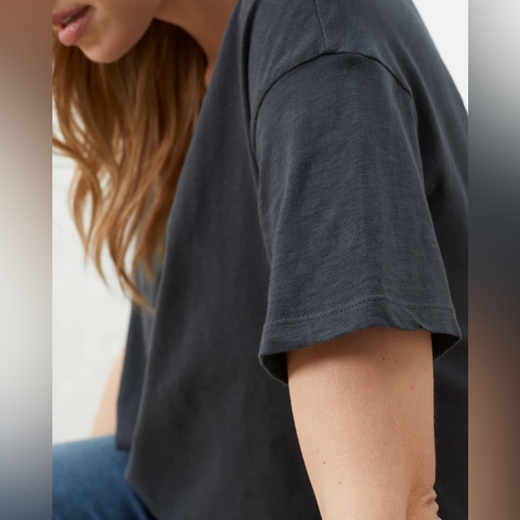 UpWest Anytime Oversized V-Neck Tee in Soot V1 R158 - Picture 3 of 10